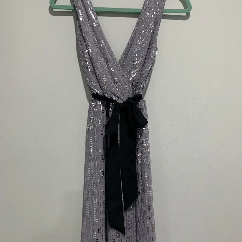Express Silver Sequined Party Dress - Picture 2 of 5